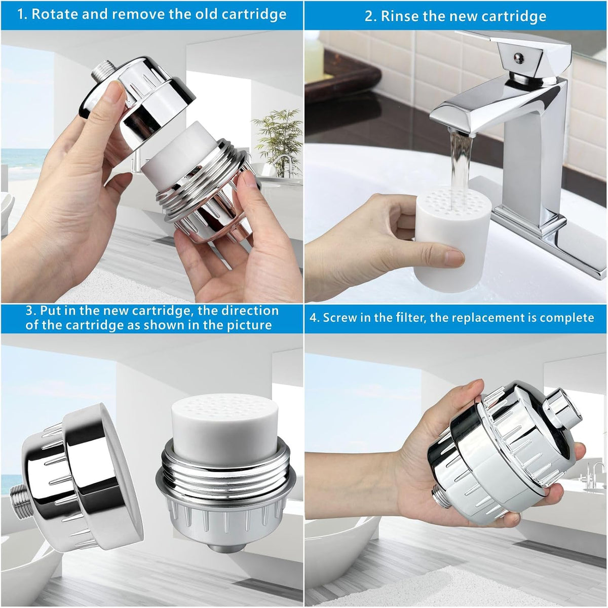 Aquivra® High Pressured Filtered Shower Head SET