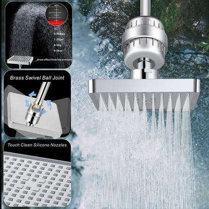 Aquivra® High Pressured Filtered Shower Head SET