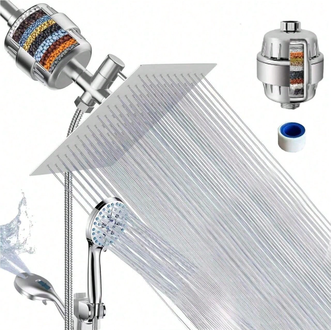Aquivra® High Pressured Filtered Shower Head SET