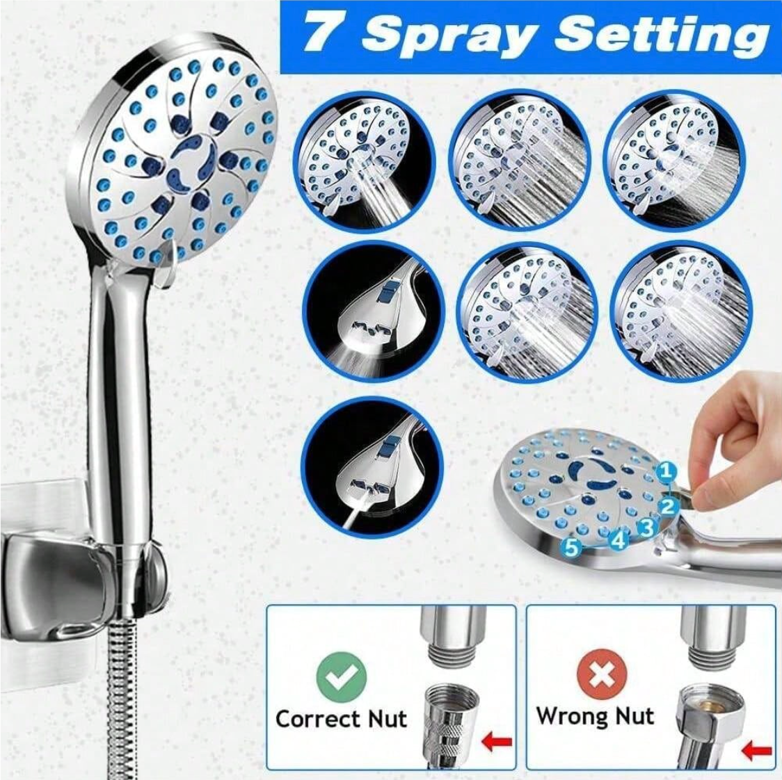 Aquivra® High Pressured Filtered Shower Head SET