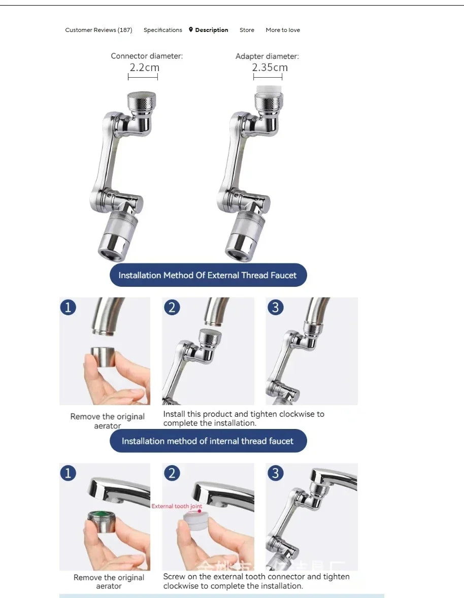 Aquivra® High Pressured Filtered Swivel Faucet